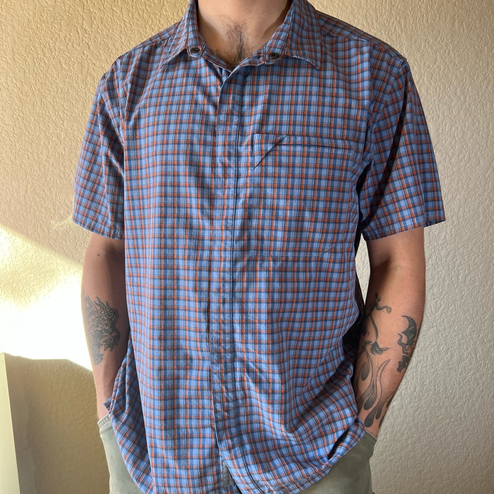 Royal Robbins Lightweight Plaid Short Sleeve - Size XL - Hidden Snap Button